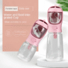 2 In1 Portable Dog Cat Water Bottle with Storage Food