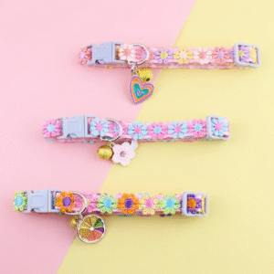 Lace Flower Decoration Pet Collar with Bell