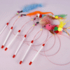 Funny Simulation Feather Fish with Bell Stick Toys