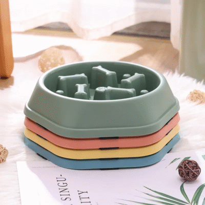 Non-slip Multiple Colors Dog Slow Food Bowl