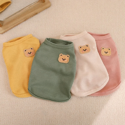 Fashion Bear Vest Pet Dog Clothes Cat Solid T-shirt