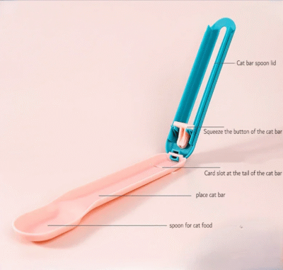 Food Scoop Cat Treat Bars Squeezer Cereal Dispenser