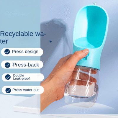 2 In1 Portable Dog Cat Water Bottle with Storage Food