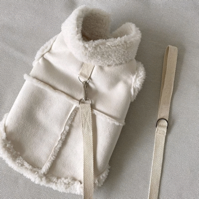 Classic Solid Dog Vests Winter Fleece Warm Pet Dog Clothes