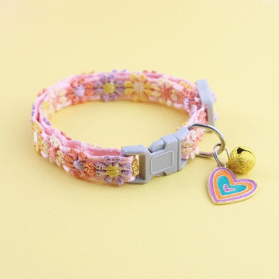 Lace Flower Decoration Pet Collar with Bell