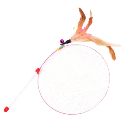 Funny Simulation Feather Fish with Bell Stick Toys