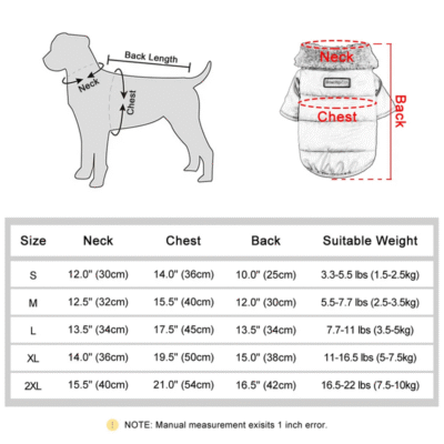 Fur Collar Winter Dog Coat Jacket Clothes